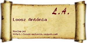 Loosz Antónia névjegykártya